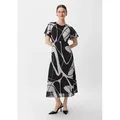 Produktbild: comma Midikleid Kleid Maxi-Kleid aus Chiffon bunt|schwarz 36 EU