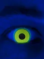 Produktbild: Maskworld Motivlinsen Glow UV Gelb Jahreslinsen für Karneval Halloween, Motivlinsen ohne Sehstärke