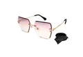 Produktbild: Vaccari-design Sonnenbrille (Designer Brille in Gold Metallbrille mit Hardcase) Verlaufsgetönte Gläser in Rosa mit Facettenschliff
