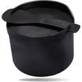 Produktbild: REISHUNGER Mikrowellen Reiskocher (1,7 l) - schwarz - Für perfekt gegarten Reis in nur 12 Minuten - Spülmaschinengeeignet - Schwarz