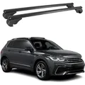 Produktbild: Dachträger für VW Tiguan mk2 2016-2024 Gepäckträger Grundträger Alu Schwarz 2x