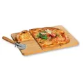Produktbild: Kesper Pizza Set, Pizzateller und Pizzaschneider, Bambus, eckig 58466 , 1 Set = 1 Pizzateller, 1 Pizzaschneider