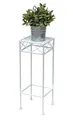 Produktbild: DanDiBo Blumenhocker Weiß Metall Eckig 70-50 cm Blumenständer 96314 Beistelltisch Blumensäule Modern Pflanzenständer Pflanzenhocker (50 cm)