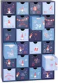 Produktbild: BRUBAKER befüllbarer Adventskalender DIY Weihnachtskalender mit 24 Türchen zum Befüllen Wichtel Zwerge Blau (Wiederverwendbar, 1-tlg), Kalender für Gutscheine Süßigkeiten 32,5 cm Pappe