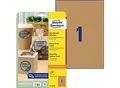 Produktbild: Avery L7109-25 Etiketten DIN A4 Braun 210 x 297 mm 25 Blatt à 1 Etiketten