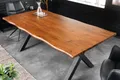 Produktbild: riess-ambiente Baumkantentisch GENESIS 200cm braun/schwarz - 3,5cm Massivholz-Platte, X-Gestell (Einzelartikel, 1-St), Industrial Design & für 8 Personen - ideal für Dein Loft-Esszimmer