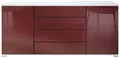 Produktbild: Vladon Sideboard Faro V2 (Kommode mit 2 Türen & 4 Schubladen, Schrank mit LED Lichtleiste), Weiß matt / Bordeaux Hochglanz (166,5 x 75,5 x 35)