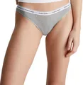 Produktbild: Calvin Klein Damen String mit Logobund, Grau (Grey Heather), L