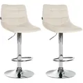 Produktbild: CLP 2er Set Barhocker Jerry Samt creme/chrom