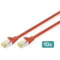 Produktbild: DIGITUS Patchkabel, Cat6a, S/FTP, RJ-45/RJ-45, 3m, rot, 10er-Pack