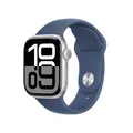 Produktbild: Apple Watch Series 10 GPS 42 mm Aluminiumgehäuse Silber Sportarmband Denim - M/L