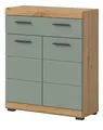 Produktbild: Bad Kommode Badschrank Unterschrank 74 x 88 cm Eiche Salbei grün Schublade Shawn