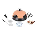 Produktbild: Emerio Pizzaofen, PIZZARETTE das Original, handgemachte Terracotta Tonhaube, patentiertes Design, für Mini-Pizza, echter Familien-Spaß für 4 Personen, PO-115985