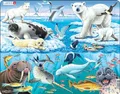 Produktbild: Larsen Puzzle FH11 Arktische Wildtiere, Alter 4–12, 75 Teile, Lernspiel Tiere aus dem Norden entdecken, stabiles Tablett & Rahmen, Made in Norway