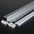 Produktbild: 2m LED Aluminium Profil Unterputz Leiste Rigips Trockenbau Gewebe für LED-Strip