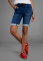 Produktbild: Arizona Jogg-Jeansbermudas hohe Leibhöhe, krempelbare Beinabschlüsse, Used-Look