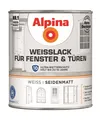 Produktbild: Alpina Weißlack für Fenster & Türen 750ml seidenmatt
