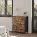 Produktbild: Woltu Kommode, Aufbewahrungsschrank Mit 7 Schubladen Aus Stoff, Schubladenschrank Sideboard, Für Wohnzimmer Schlafzimmer Flur, Metallrahmen, Vintagebraun Schwarz