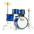 Produktbild: Fame 5 PC Drumset Blue, Schlagzeug mit Bass Drum, Tom-Tom, Snare, Hardware und Hocker, inkl. Zubehör und Drumsticks