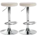 Produktbild: CLP 2er Set Barhocker Ponte Samt creme/Metall in Chromoptik