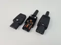 Produktbild: Kaltgerätestecker mit Schutzkontakt und Knickschutztülle Kaltgeräte Stecker sw