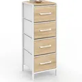 Produktbild: Beistellmöbel Mit 4 Schubladen Utah 30 Cm Chiffonier, Aufbewahrungsmöbel Industriedesign Holz Und Weiß
