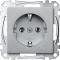 Produktbild: Merten MEG2301-0460 SCHUKO-Steckdose, Steckklemmen, System M, aluminium
