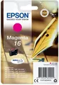 Produktbild: Original Epson T1623 Magenta Patrone 3,1 ml Rot ca. 165 Seiten C13T16234020