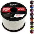 Produktbild: GO!elements Paracord 425 - 3mm Abspannleine, Paracord 425 aus reißfester Nylonschnur weiß 30m