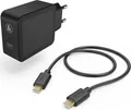 Produktbild: Hama Schnellladegerät Mini 201623 | USB-C Ladegerät 25W PD 3.0 | Quick Charge | 1m Kabel | Schwarz