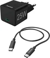 Produktbild: Hama 201623 Mini-Ladeset USB-C Ladegerät 25W PD Netzteil Quick Charge 3. B Ware