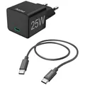 Produktbild: Hama Mini 25W USB Ladegerät 25 W 1x USB-C® Schwarz Innenbereich
