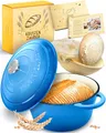 Produktbild: KRUSTENZAUBER Gusseisen Topf Brot Backen [inkl. Gärkorb] - Hochwertiger Emaille Topf 26cm - Idealer gusseiserner Brottopf zum Backen, Gusseisentopf Brotbacken, Brot Backen Zubehör
