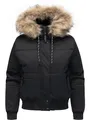 Produktbild: Ragwear Damen warme Winterjacke wasserdichte Bomberjacke mit großer Kapuze und (abnehmbarem) Kunstfell Deluxia YOUMODO Black Gr. L