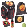 Produktbild: Familando - Schulranzen Set 6-teilig - Lego Ninjago Dragon Energy - Ergonomisch, stabil & mit gepolstertem Rücken - 1.310g leicht mit 16L Volumen - wasserabweisend und mit Reflektoren