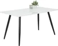 Produktbild: Esstisch Anika- Platte Hglz.weiß -Metallgestell Rundrohr-140cm breit