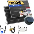Produktbild: Balkonkraftwerk 900W Solaranlage mit Wand/Gartenhaus Halterung Steckerfertig Komplettset Photovoltaik Anlage 800W, Kabellänge: 10m, Solakon - onLite