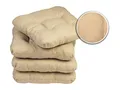 Produktbild: sunnypillow 4er Set Stuhlkissen 40x40 cm Bequeme 8cm Polsterauflage Auflage für Stühle/Bänke in Haus und Garten Sitzkissen Sitzauflage Gartenkissen viele Farben zur Auswahl Beige