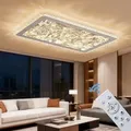 Produktbild: LED Deckenleuchte dimmbar mit Fernbedienung, stufenlos 3000–7000 K, energiesparend & langlebig, modernes Design in Schwarz oder Weiß, ideal für...