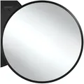 Produktbild: tectake® Spiegel rund schwarz, Wandspiegel modern, Badspiegel, Wanddekoration Wohnzimmer, Boho Deko Schlafzimmer, runder Badezimmerspiegel, Flurspiegel, Gäste WC, Spiegelaufhängung - Ø70 x 2,5 cm