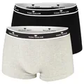 Produktbild: TOM TAILOR Herren Boxershorts | 2 Stück (DE/NL/SE/PL, Alphanumerisch, XXL, Regular, Regular, Schwarz/Grau)
