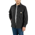 Produktbild: Carhartt Herren Rugged Flex Relaxed Fit Canvas Fleece-Lined Snap-Front Jac Work Utility Button Down Shirt, Schwarz, S EU