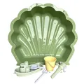 Produktbild: Sand- oder Wassermuschel (pastellgrün incl. Sandspielzeug 6-teilig) mit Wasserpumpe, Boot, Sandeimer, Rechen und Schaufel