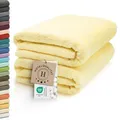 Produktbild: ZOLLNER 2er Set Saunatücher - weiche und saugstarke Handtücher - waschbar bis 95°C - Baumwolle -70x200 cm in gelb