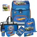 Produktbild: Pridera Scooli Schulranzen 1.Klasse Jungen Hot Wheels Auto EasyFit Schulranzen-Set 9tlg. mit Sporttasche Brotdose Trinkflasche, passend dazu Hot Wheels Auto gratis