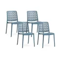 Produktbild: SIEDITI FUORI E DENTRO Stapelbare Stühle aus Polypropylen mit Glasfaser, wetterfeste Gartenstühle für außen oder innen, robust und pflegeleicht, modernes Design - Yara (4 Stühle, Petrolblau)