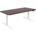 Produktbild: Mendler Schreibtisch HWC-D40, Computertisch, elektrisch höhenverstellbar 160x80cm 53kg MVG ~ Kirsch-Dekor, weiß