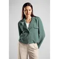 Produktbild: Kurzjacke STREET ONE, Damen, Gr. 46, grün (seafoam grün), Stoff, 93% Viskose, 7% Polyester, unifarben, gerade kurz, ohne Ausschnitt, Bündchen, Jacken Kurzjacke, mit Reverskragen