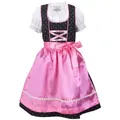 Produktbild: Ramona Lippert Dirndl Kinderdirndl Lea Trachtenkleid Mädchen dunkelgrau rosa mit Bluse 122/128