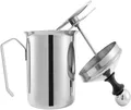 Produktbild: Gvolatee 500ml Edelstahl Double Mesh Milchaufschäumer Manuell, 8 x 8 x 18 cm